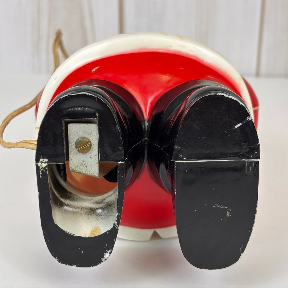 Vintage 1950's Blow Mold Lighted Santa General Products Co Tabletop Decor Red 8" - Picture 6 of 15